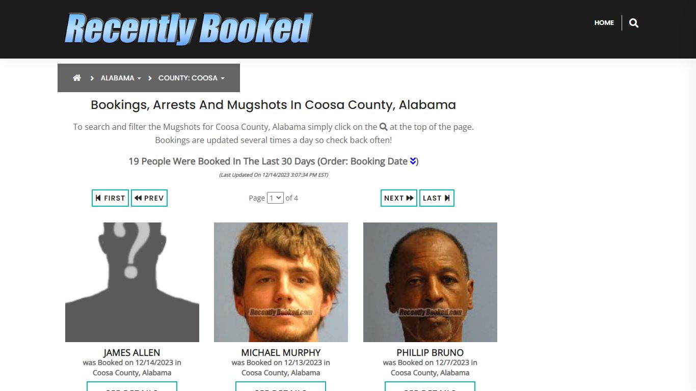 Recent bookings, Arrests, Mugshots in Coosa County, Alabama