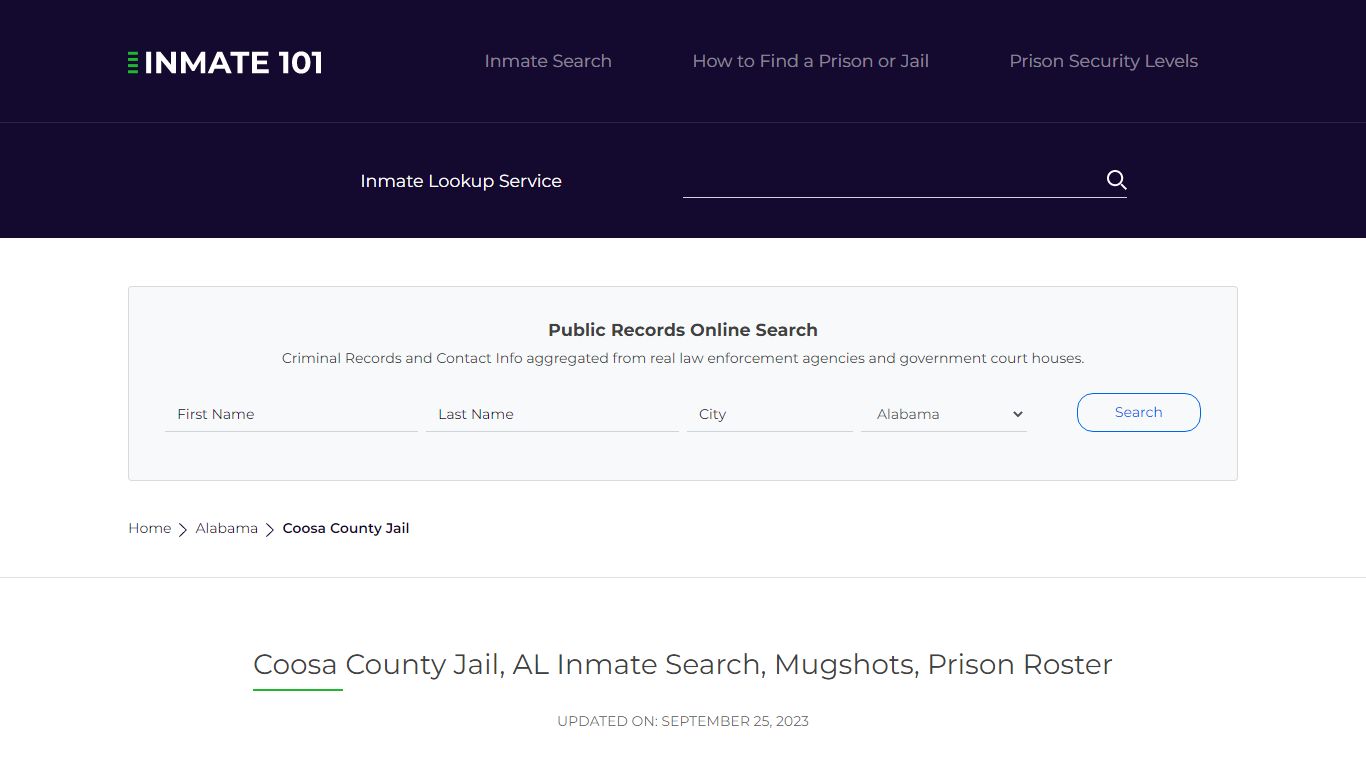 Coosa County Jail, AL Inmate Search, Mugshots, Prison Roster